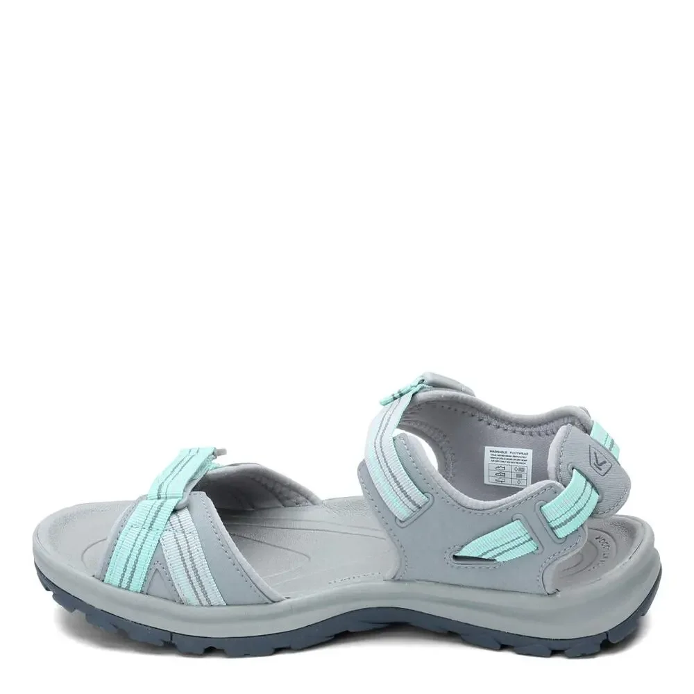 KEEN NEW WOMEN'S TERRADORA II OPEN TOE SANDAL LIGHT GRAY/OCEAN WAVE 7